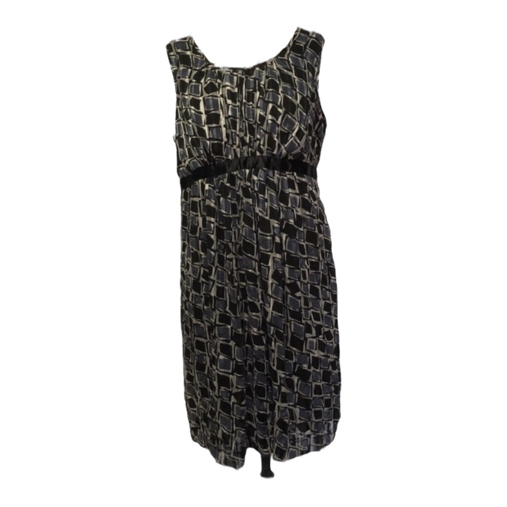 Motherhood Sleeveless Dress in Muti-Black Maternity Size L